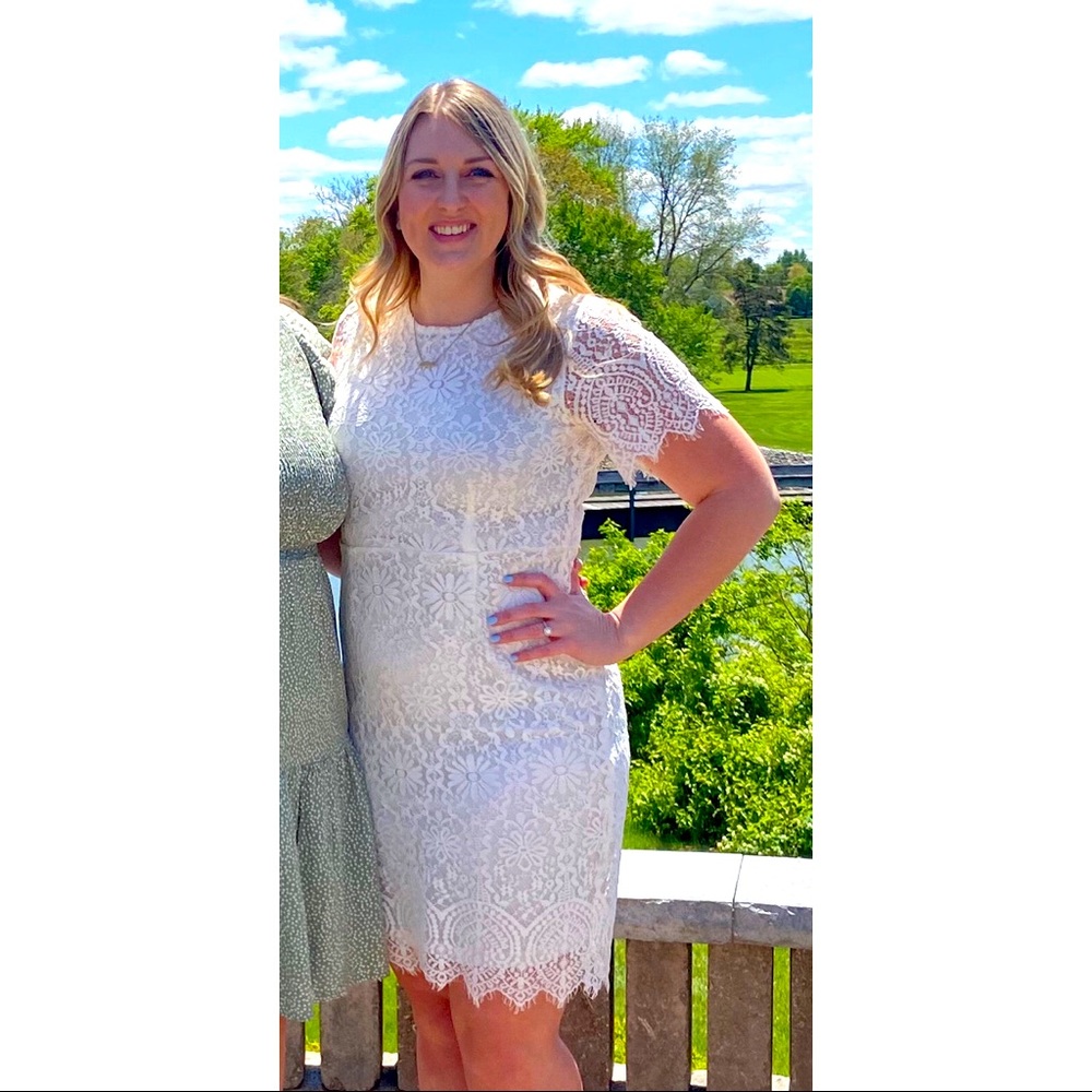 White lace cocktail dress